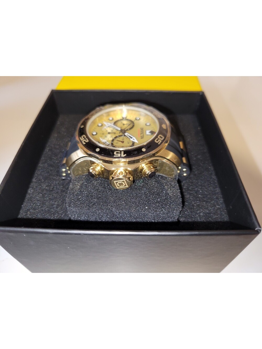 Invicta Men's Watch Pro Diver, Scuba Chronograph Gold Tone and Black Dial- 17566 - Picture 3 of 5